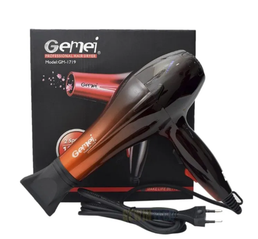 Gemei GM-(1719) Professional Hair Dryer with Hot & Cold Air Nozzle 1800W