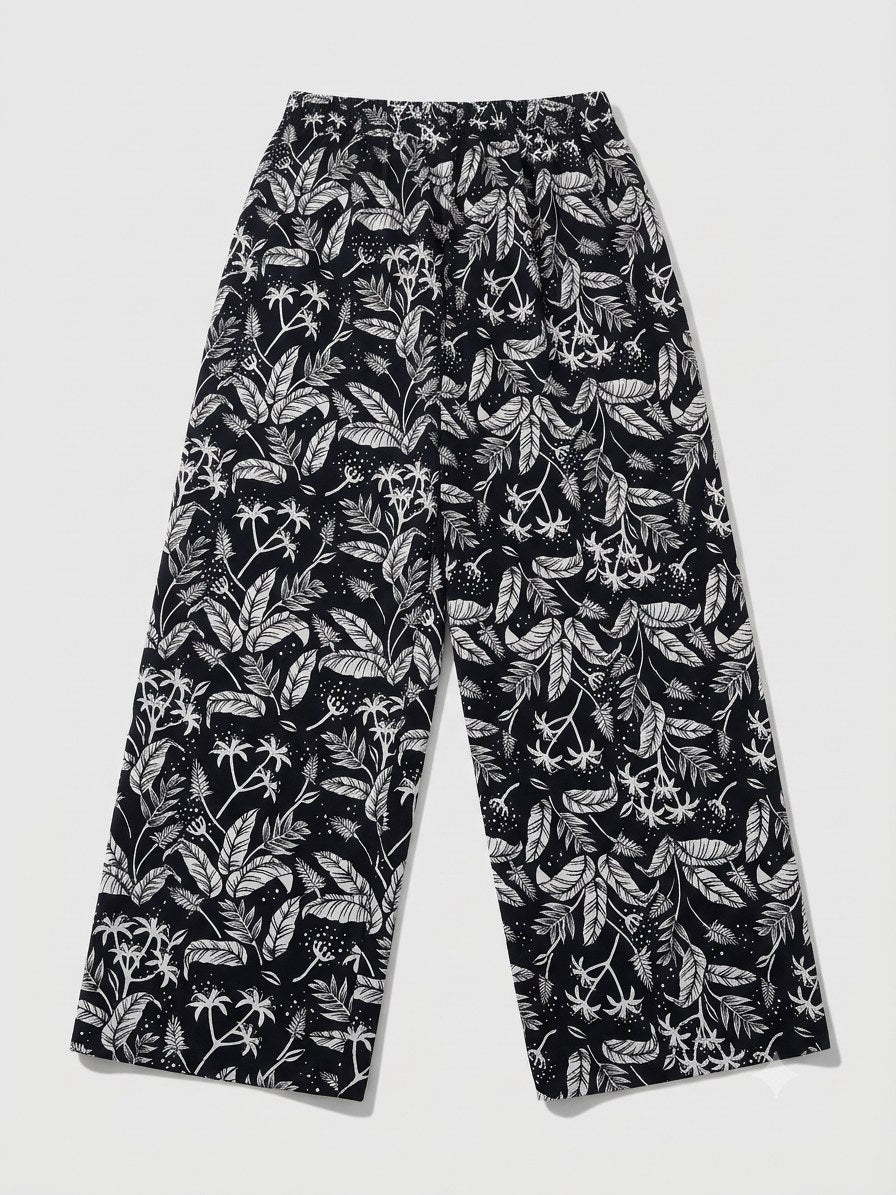 Women's Plazzo Pants - High-Quality Black, Navy Blue & Multicolor - Gate Shopping