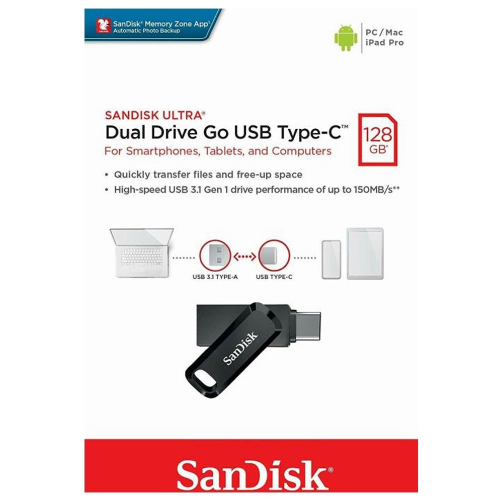 SanDisk Ultra 32GB / 64GB / 128GB / 256GB Dual Drive USB 3.1 Type-C OTG