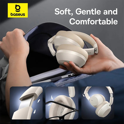 Baseus Bass 35 Max Bluetooth Headset Wireless Headphone 40mm Units Deep Bass 50H Playback Soft Sponge Earmuffs Foldable Headphones with Mic