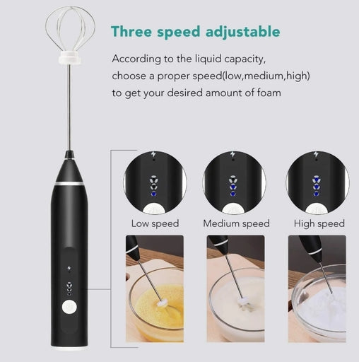 Milk Frother USB Speed Adjustable Milk Frother / 3 Speed / Rachargeable Handheld Electric Foam Maker