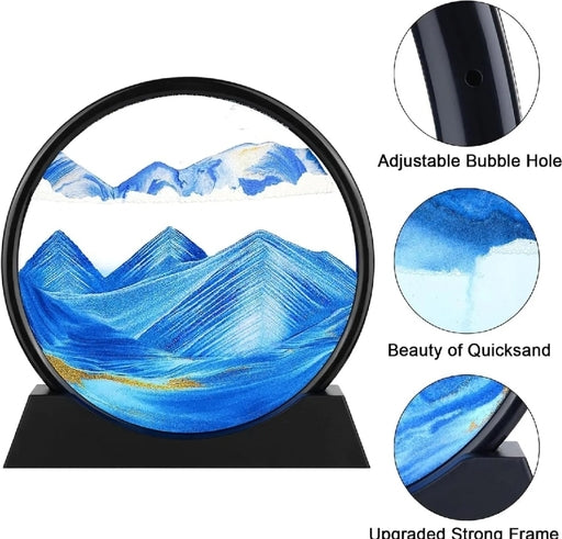 3D Moving Sand Art Picture Deep Sea Sandscape Flowing Sand Frame Home Office Decor SMT