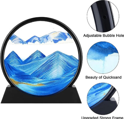 3D Moving Sand Art Picture Deep Sea Sandscape Flowing Sand Frame Home Office Decor SMT