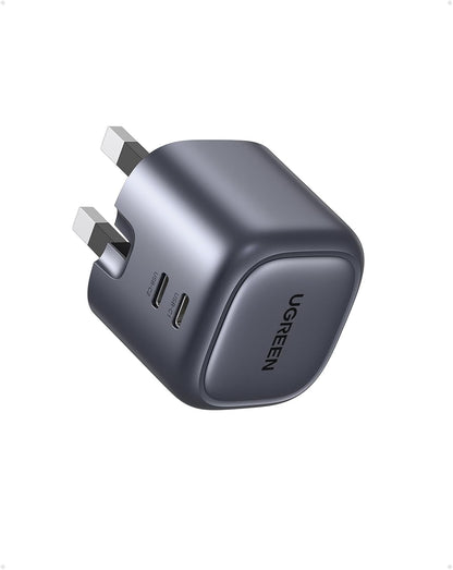 UGREEN 90399 USB-C Charger 45W Nexode GaN Dual Ports Plug Support PD 3.0/PPS Compatible with iPhone 17/16/15 Pro Max/15 Pro/1