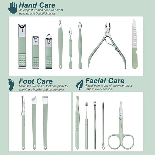 Pedicure Manicure Kit, 16Pcs Professional Stainless Steel