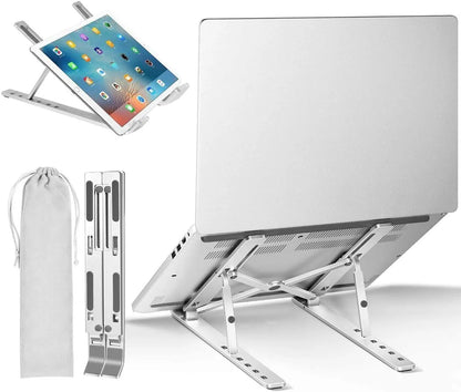 Portable Adjustable Aluminum Laptop Stand (11-15") | Foldable Ergonomic Desk Riser for Mac, Windows