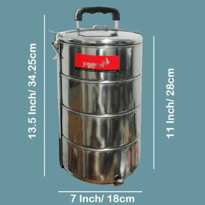 Food Carrier Stainless Steel Heavy Tiffin Lunch Container (1Pc)