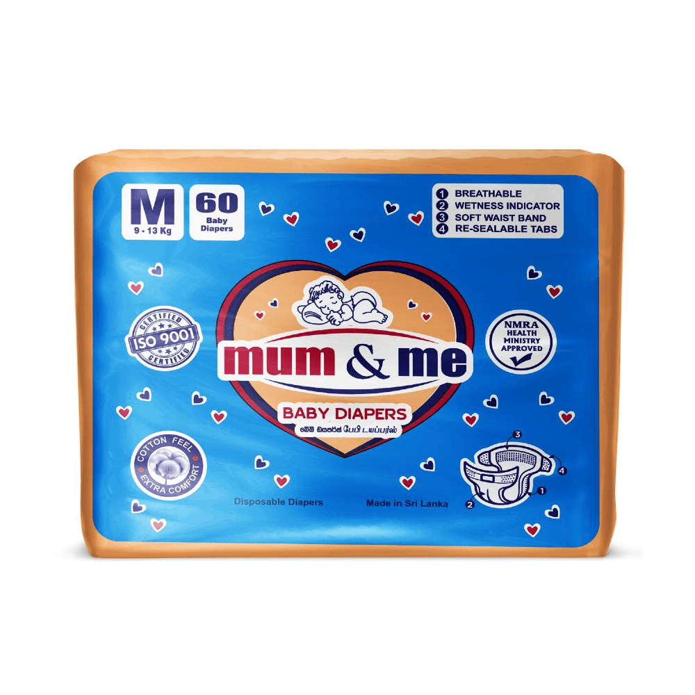 Mum and Me Baby Diaper Medium 60 (Medium Baby Pasting)