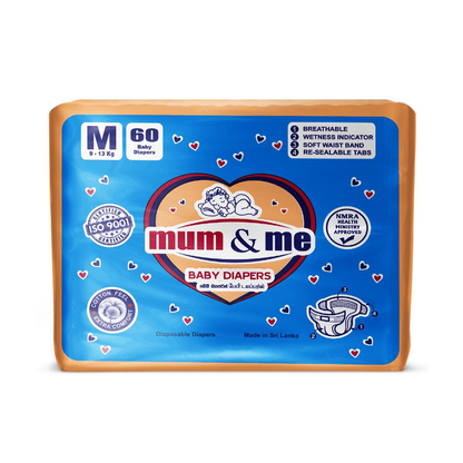 Mum and Me Baby Diaper Medium 60 (Medium Baby Pasting)