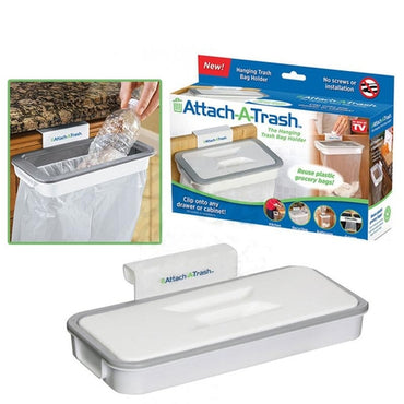 Trash Bag Holder Attach-a-Trash Dustbin Garbage Bag Holder Space Saver