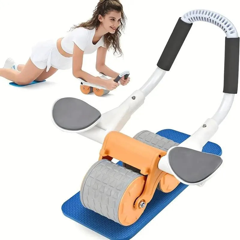 Automatic Rebound Abdominal Wheel with Elbow Support | Non-Slip Double Wheel Ab Exercise Roller