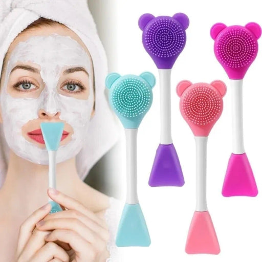 2-In-1 Soft Silicone Bear Face Brush