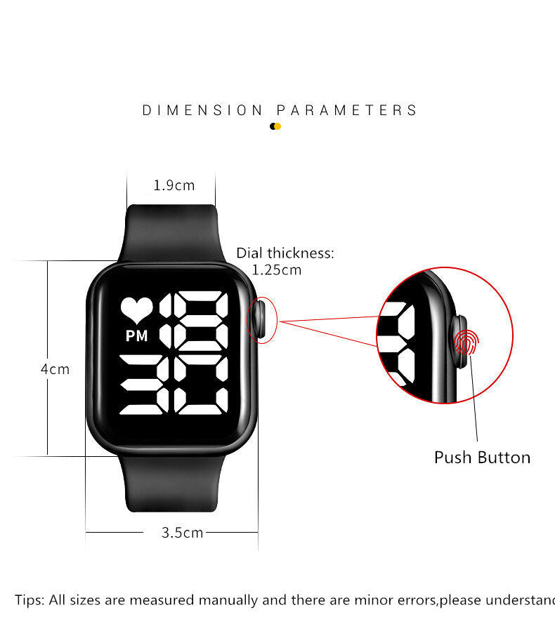 LED Digital Silicone Band Sports Belt Watch for Smart Men Boys Gents Ladies Unisex LED Watches