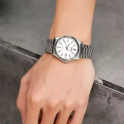Stainless Steel Leisure High Luxury Business Date Simple Diamond Face Quartz Watch Men Women Watch