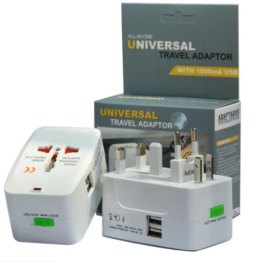 All in One Universal Travel Adaptor with 2 USB Port