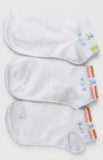 Girls White Cute Cotton Ankle Socks Size 3 To 6