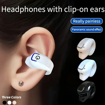 Clip-on Wireless Earbuds with Long Battery Life, Universal Phone Control, and Voice Noise Cancel