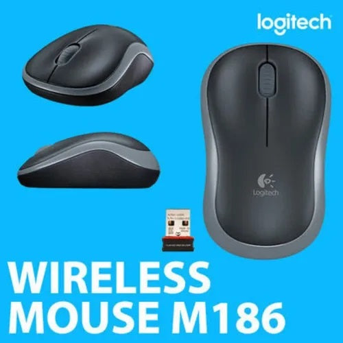 LOGITECH M186 Wireless Mouse with USB Receiver