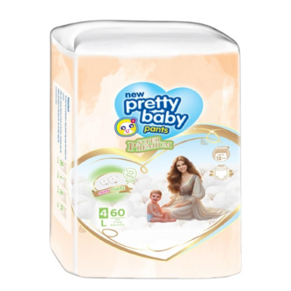 Pretty Baby Pants Diapers | Over Night 12 Hour | Large 60 Pcs