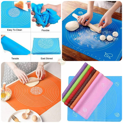 Large Size Silicone Baking Mat Pizza Dough Maker Pastry Kitchen Gadgets Cooking Tools Utensils Bakeware Kneading Accessories Dough mat kitchen tools baking supplies Dough Pizza Dough Non-Stick Maker