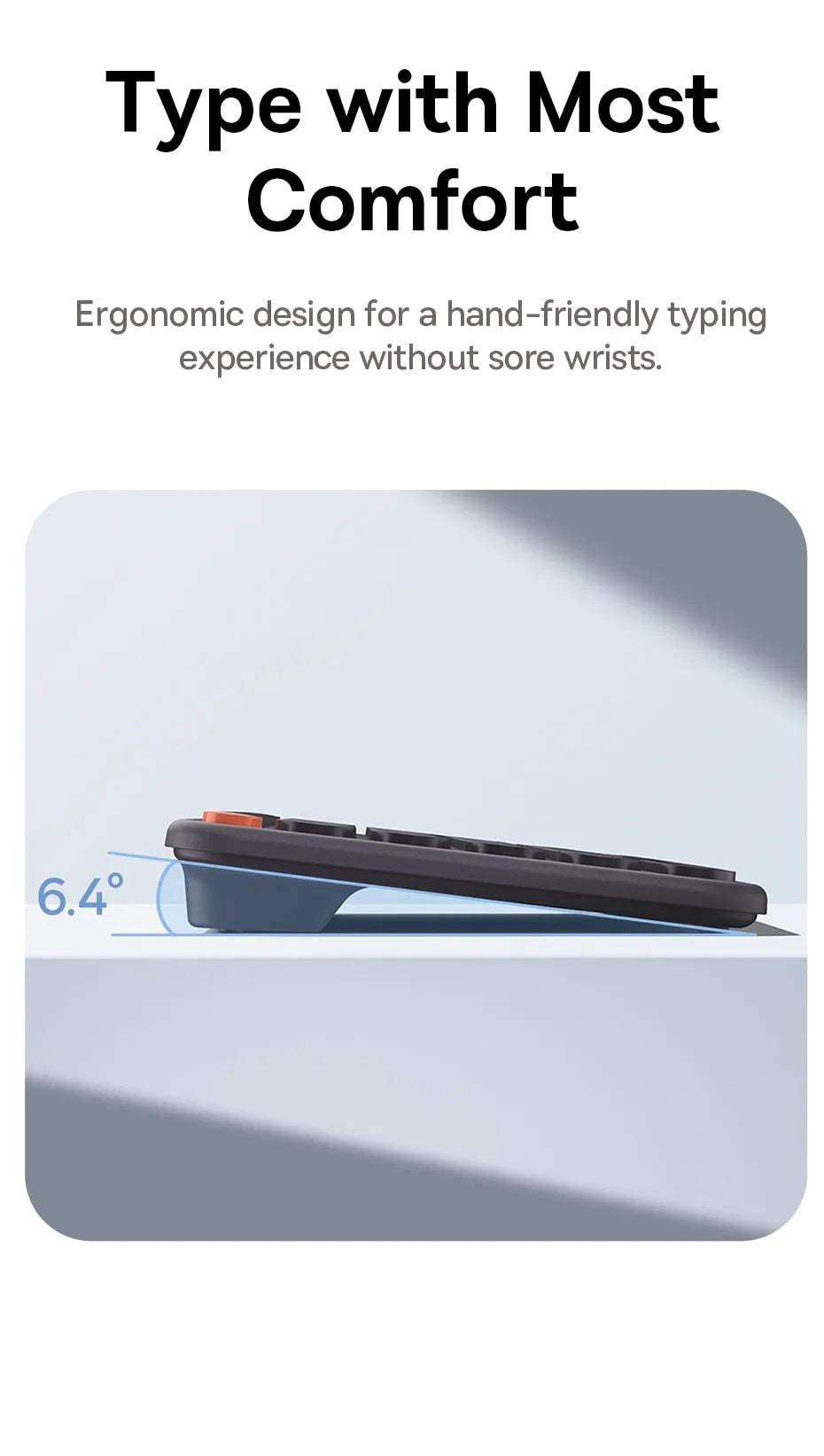 Baseus K01B Bluetooth Wireless Tri-Mode Keyboard for NoteBook Pad PC Tablet Laptop 84 Key Mini Slim Dual System 2.4G Silent Keyboard