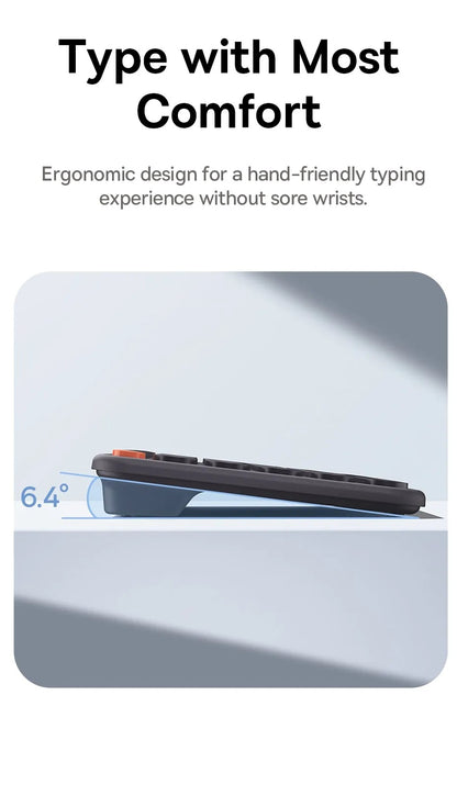Baseus K01B Bluetooth Wireless Tri-Mode Keyboard for NoteBook Pad PC Tablet Laptop 84 Key Mini Slim Dual System 2.4G Silent Keyboard