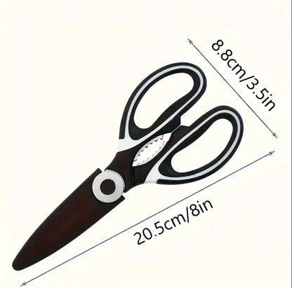 1Pc Stainless Steel Multi-Purpose Scissors - Heavy-Duty, Abrasion-Resistant, Sharp Shears