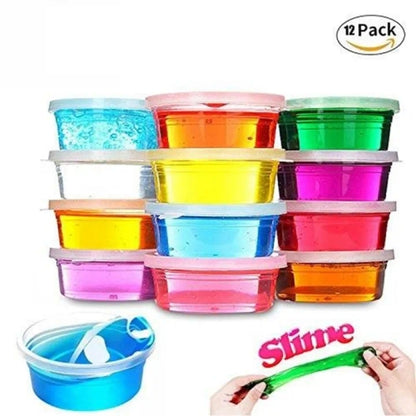 Magic Clay Slime Crystal Colour Blowing Bubbles 12Pcs Pack 12 Pcs/ Set Slime