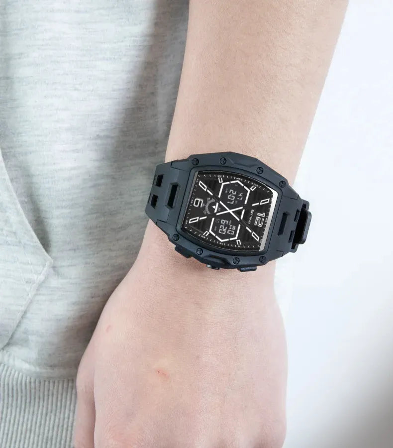 PIAOMA Fashion Sports Waterproof Man Watch Chronograph Luminous Big Dial Electronics Digital Watches