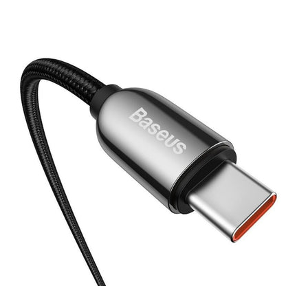Baseus Display 1M 100W Fast Charging Data Cable Type-C to Type-C Black Digital Display- CATSK-B01