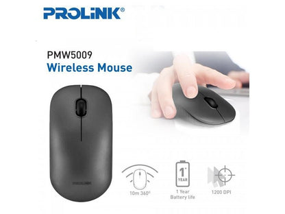 PROLiNK Wireless Optical Mouse PMW5009/1200DPI/Power Saving/For Laptop & Computer