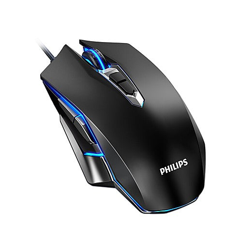 PHILIPS G505 Wired USB Laser Professional Gaming Mouse Led Breathing Light 800/1200/1600/2400 4 Adjustable DPI for PC Laptop