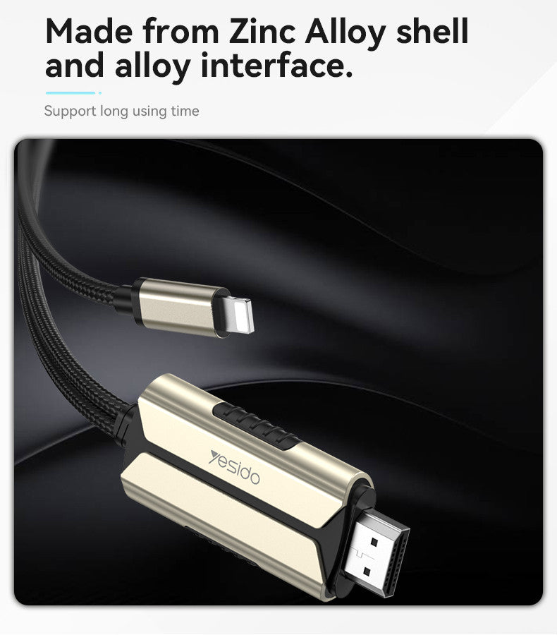 Yesido HM13 1080P Lightning to HDMI Cable - 2M