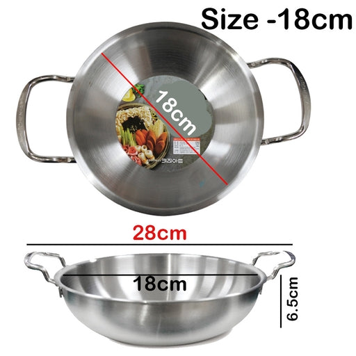 Stainless Steel Low Stew Pot with Glass Lid ,Induction Base/Gas Cooker Compatibl