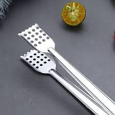 11 Inches-Stainless Steel BBQ Food Tongs Bread Clip Pastry Clamp Barbecue Kitchen Tongs 1, 2 Pcs