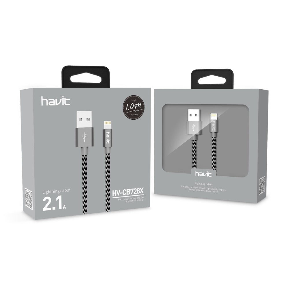 Havit Orginal Nylon Woven Lightning Cable Compatible with i phone i pad