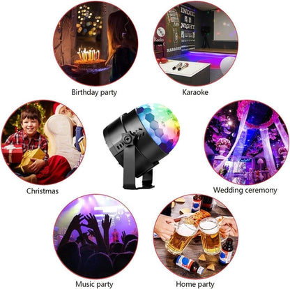 LED Sound Activated Party Lights Control DJ Lighting Disco Ball Strobe Club Lamp 7 Modes Stage Par
