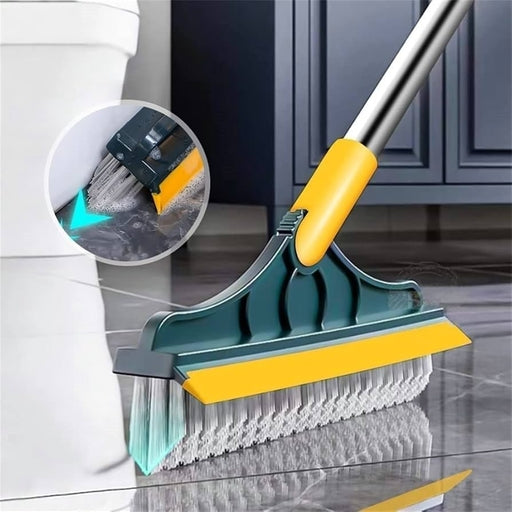 2 In 1 Floor Scrub Brush, V-Shaped Floor Scrub Brush with Long Handle, Bathroom Shower Crevice Clean