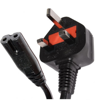 2Pin AC Power Cord Cable 1.5m UK Type-G 3Pin Plug to Non Polar IEC C7-C8 for TV DVD Player PS3 PS4