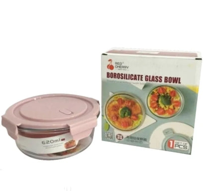 Borosilicate Glass Food Storage Bowl Airtight & Leak-Proof- ( ROUND) Microwave Safe Glass Containers