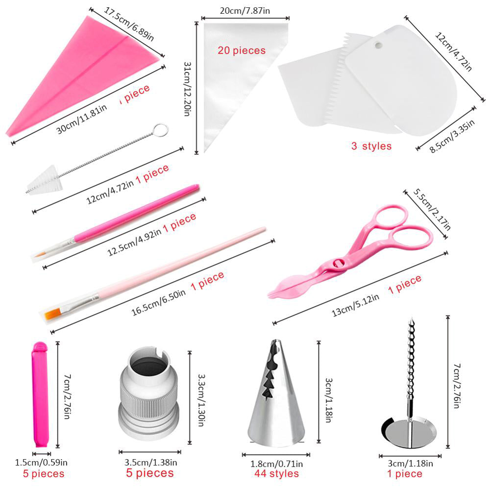 83 Pieces per Set Cake Decorating Kit Supplies Set Cake Decoration 83 pcs per setTools Piping Tips Pastry Icing Bags Nozzles