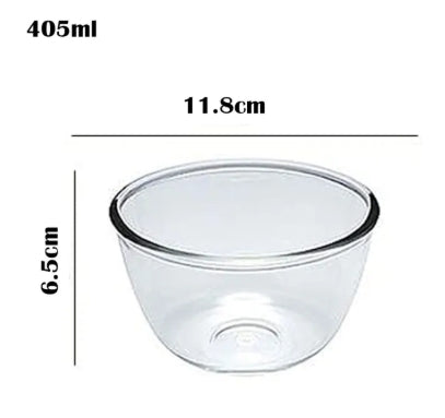 Classic Transparent Glass Bowl for Mixing /Serving-Sauce,Soup, Snacks, Fruits (3 Sizes- 405Ml,180ml)