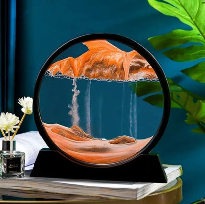 8" 3D Deep Sea Sand Art Motion Display, Relaxing Moving Sand Picture Frame for Home & Office Decor