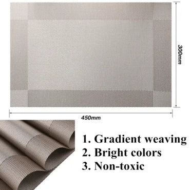 Non-Slip Heat Resistant PVC Placemats Washable Stain Resistant Dining Table Mats