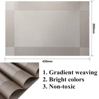 Non-Slip Heat Resistant PVC Placemats Washable Stain Resistant Dining Table Mats