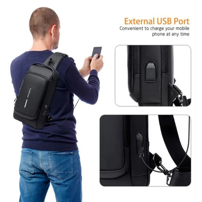 Men Sling Bag Pack with Lock Waterproof Anti-Theft