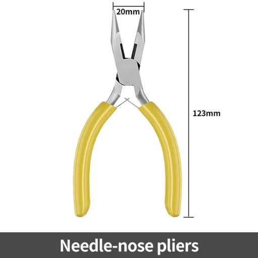 5 Inch Mini Pliers with Pointed Circular Mouth Diagonal Steel Wire Pliers Handmade Beaded