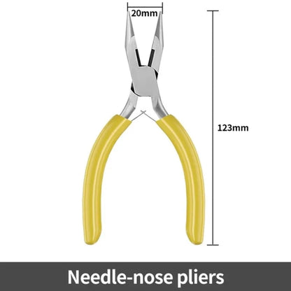 5 Inch Mini Pliers with Pointed Circular Mouth Diagonal Steel Wire Pliers Handmade Beaded