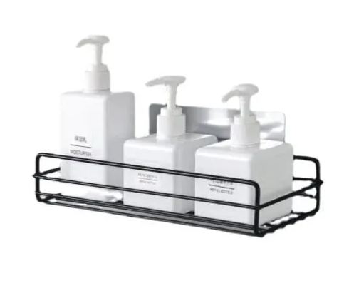 Wall-Mounted Square Bathroom Storage Shelf | Traceless Adhesive Toiletries Holder