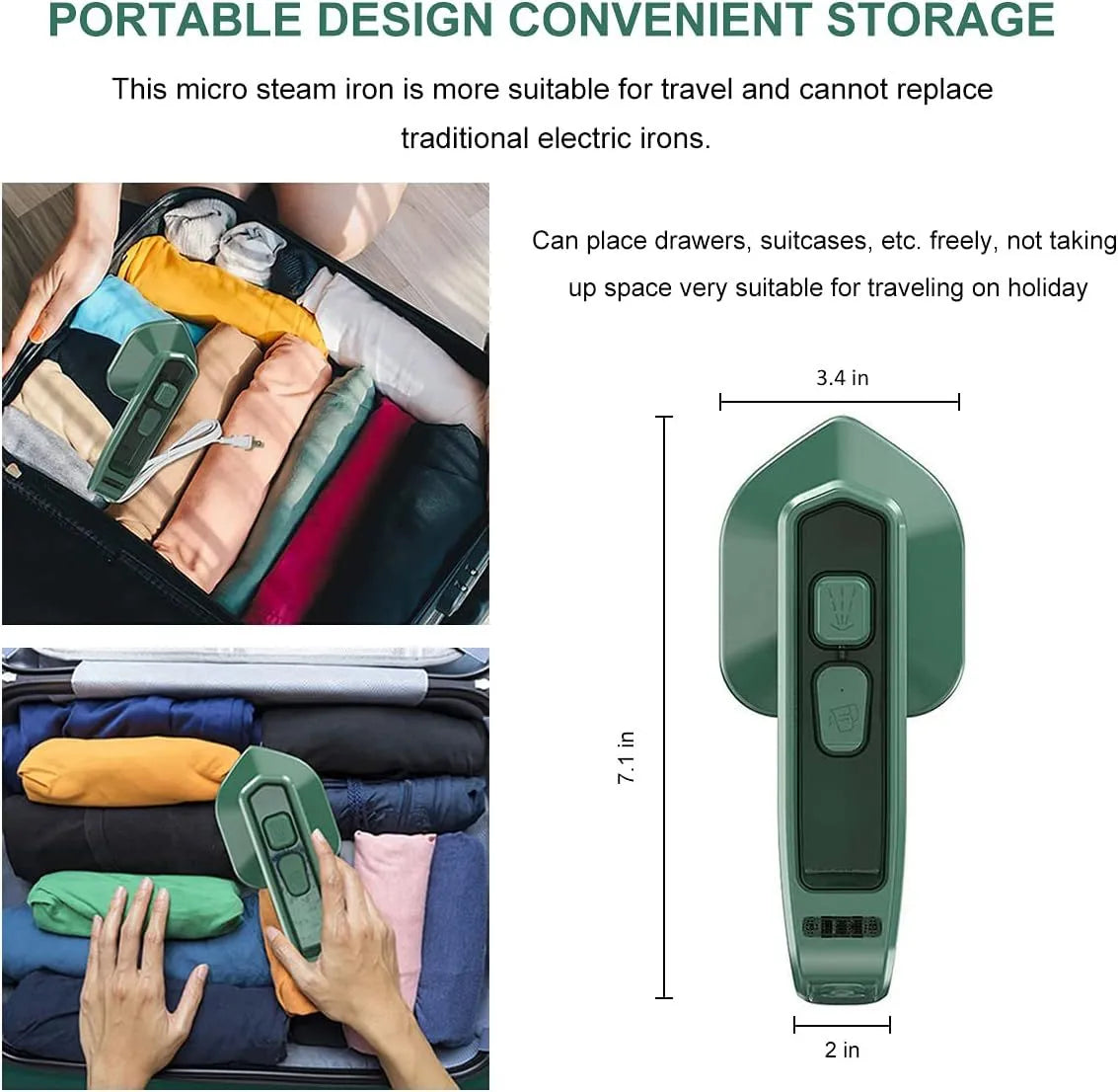 30W Handheld Micro Steam Flatiron: Portable Wet & Dry Garment Steamer for Home & Travel